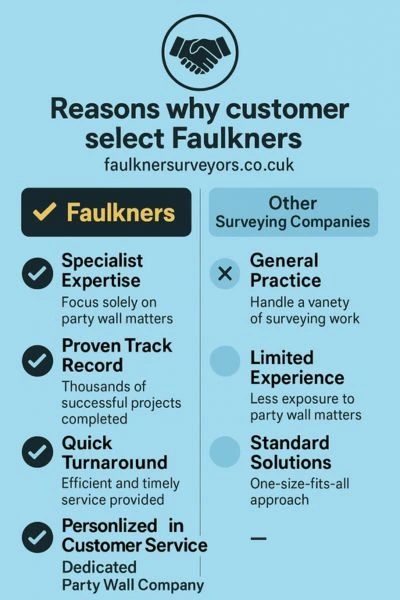 Choose Faulkners Party wall surveyor Shrewsbury for your project.