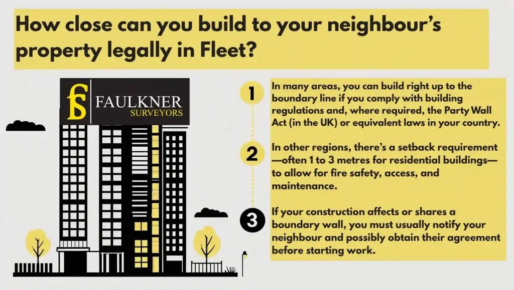 How close can you build to your neighbour’s property legally in Fleet