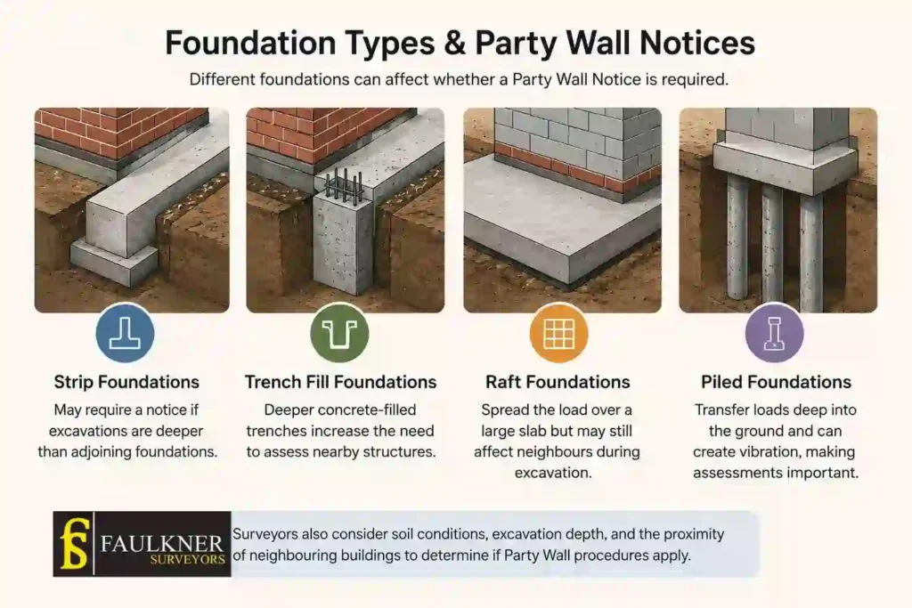 How Do Construction Methods Affect Party Wall Requirements? A Homeowner’s Guide 1 How Do Different Foundation Types Influence Party Wall Notices ?
