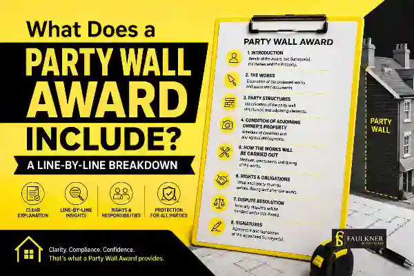 Party Wall Awards Explained Line-by-Line: What Property Owners and Neighbours Need to Know 1 What Does a Party Wall Award Include? A Line-by-Line Breakdown